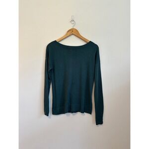 Lululemon Teal Green Mesh Back Cashmere Blend Knit Sweater | Size 2